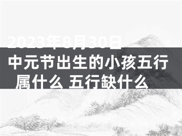 2023年8月30日中元节出生的小孩五行属什么 五行缺什么