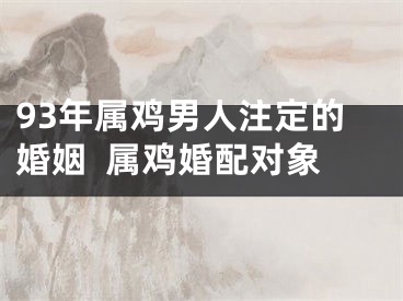 93年属鸡男人注定的婚姻  属鸡婚配对象