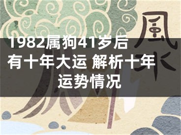 1982属狗41岁后有十年大运 解析十年运势情况