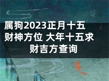 属狗2023正月十五财神方位 大年十五求财吉方查询