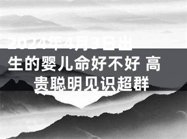 2024年4月3日出生的婴儿命好不好 高贵聪明见识超群