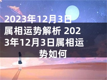 2023年12月3日属相运势解析 2023年12月3日属相运势如何