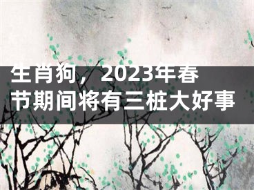 生肖狗，2023年春节期间将有三桩大好事