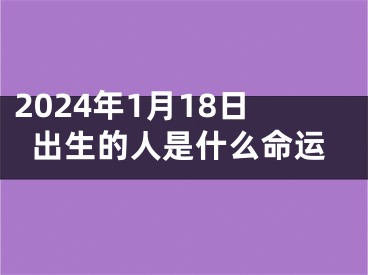 2024年1月18日出生的人是什么命运