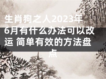 生肖狗之人2023年6月有什么办法可以改运 简单有效的方法盘点