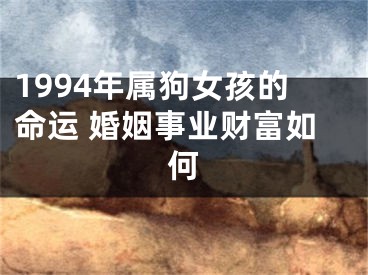 1994年属狗女孩的命运 婚姻事业财富如何