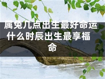 属兔几点出生最好命运 什么时辰出生最享福命