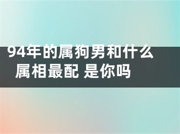 94年的属狗男和什么属相最配 是你吗 
