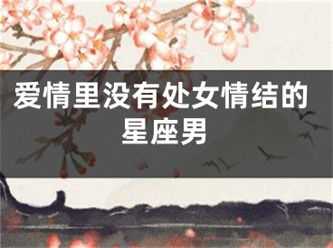爱情里没有处女情结的星座男