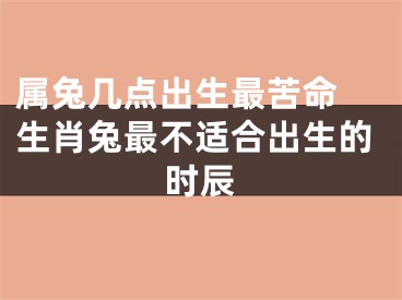 属兔几点出生最苦命 生肖兔最不适合出生的时辰