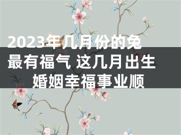 2023年几月份的兔最有福气 这几月出生婚姻幸福事业顺
