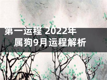 第一运程 2022年属狗9月运程解析