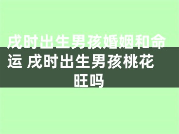戌时出生男孩婚姻和命运 戌时出生男孩桃花旺吗