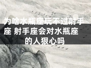 为啥水瓶座玩不过射手座 射手座会对水瓶座的人狠心吗