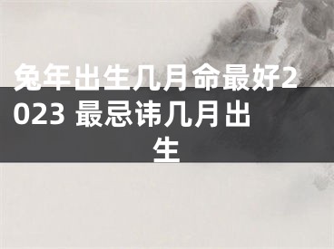 兔年出生几月命最好2023 最忌讳几月出生