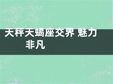 天秤天蝎座交界 魅力非凡  　　