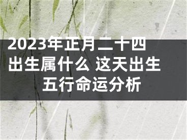 2023年正月二十四出生属什么 这天出生五行命运分析