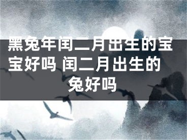 黑兔年闰二月出生的宝宝好吗 闰二月出生的兔好吗