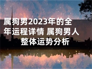 属狗男2023年的全年运程详情 属狗男人整体运势分析