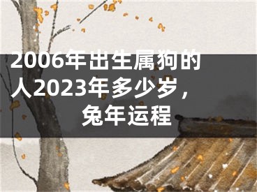 2006年出生属狗的人2023年多少岁，兔年运程
