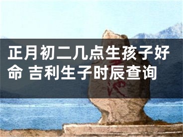 正月初二几点生孩子好命 吉利生子时辰查询