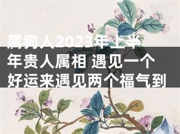 属狗人2023年上半年贵人属相 遇见一个好运来遇见两个福气到