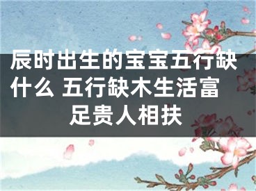 辰时出生的宝宝五行缺什么 五行缺木生活富足贵人相扶