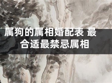 属狗的属相婚配表 最合适最禁忌属相
