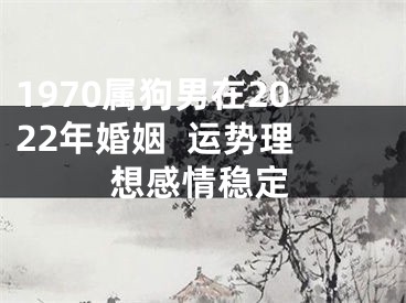 1970属狗男在2022年婚姻  运势理想感情稳定