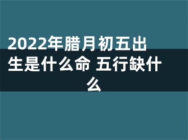 2022年腊月初五出生是什么命 五行缺什么