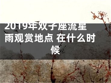 2019年双子座流星雨观赏地点 在什么时候