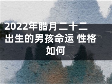 2022年腊月二十二出生的男孩命运 性格如何