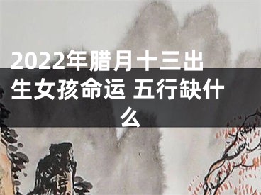 2022年腊月十三出生女孩命运 五行缺什么