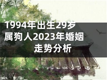 1994年出生29岁属狗人2023年婚姻走势分析