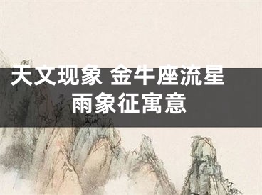 天文现象 金牛座流星雨象征寓意
