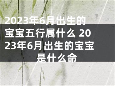 2023年6月出生的宝宝五行属什么 2023年6月出生的宝宝是什么命