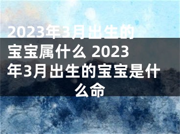 2023年3月出生的宝宝属什么 2023年3月出生的宝宝是什么命