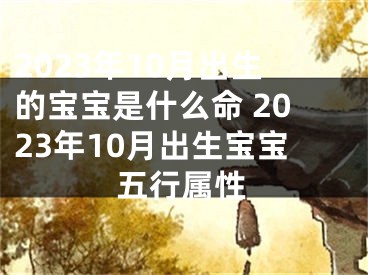 2023年10月出生的宝宝是什么命 2023年10月出生宝宝五行属性