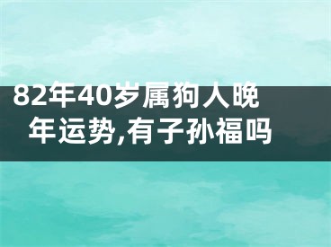 82年40岁属狗人晚年运势,有子孙福吗