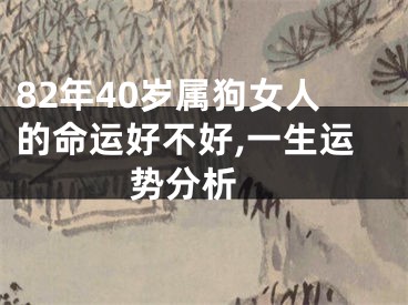 82年40岁属狗女人的命运好不好,一生运势分析 