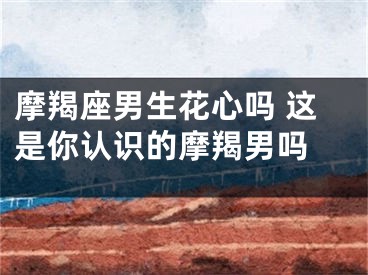 摩羯座男生花心吗 这是你认识的摩羯男吗 