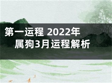 第一运程 2022年属狗3月运程解析