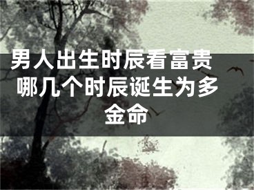 男人出生时辰看富贵  哪几个时辰诞生为多金命