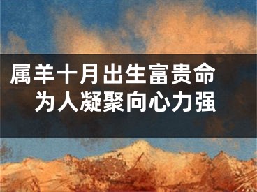 属羊十月出生富贵命 为人凝聚向心力强
