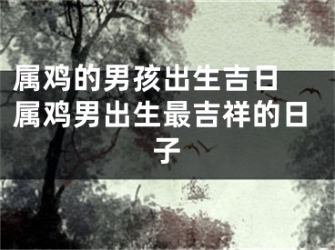 属鸡的男孩出生吉日 属鸡男出生最吉祥的日子