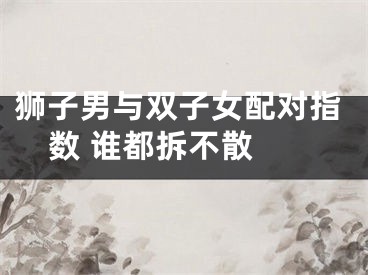 狮子男与双子女配对指数 谁都拆不散 