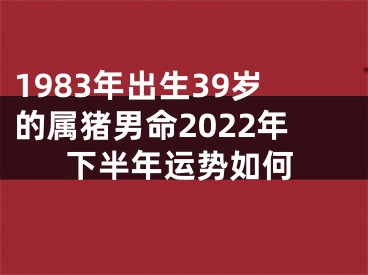 1983年出生39岁的属猪男命2022年下半年运势如何
