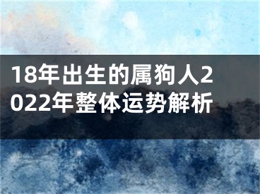 18年出生的属狗人2022年整体运势解析