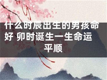 什么时辰出生的男孩命好 卯时诞生一生命运平顺