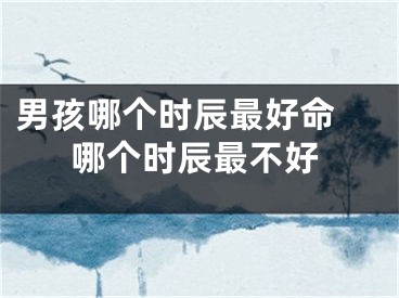 男孩哪个时辰最好命 哪个时辰最不好